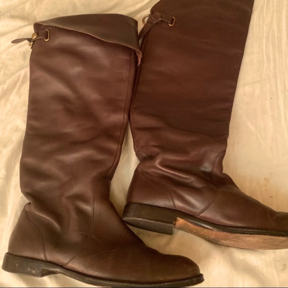 Coach Cheyenne Knee High Riding Boots Brown